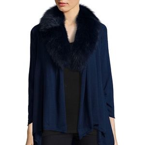 Nwt Alice Olivia Blue Izzy Fur Collar 